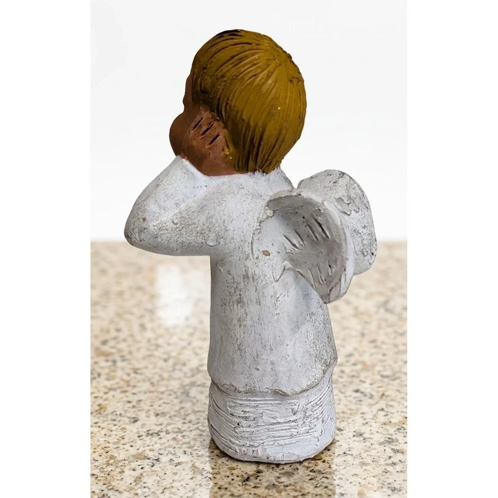 Vintage Jullar Terra Cotta Angel Figurines / Candle Holders, 4.5-6
